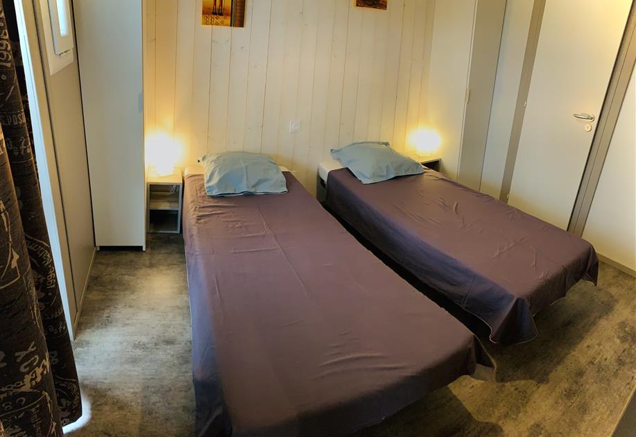 chambre lits simples - Location chalet Pornic - 6/8 personnes - Camping Le Port Chéri  Pornic